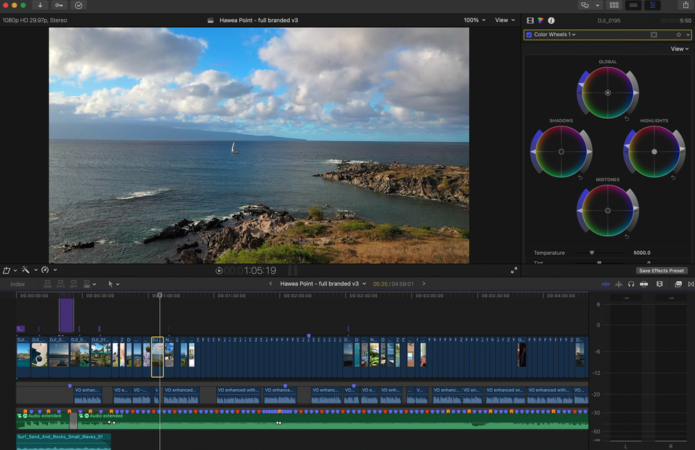 Professional video editing
